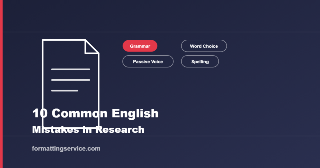 Icon illustrating common English grammar mistakes in academic writing
