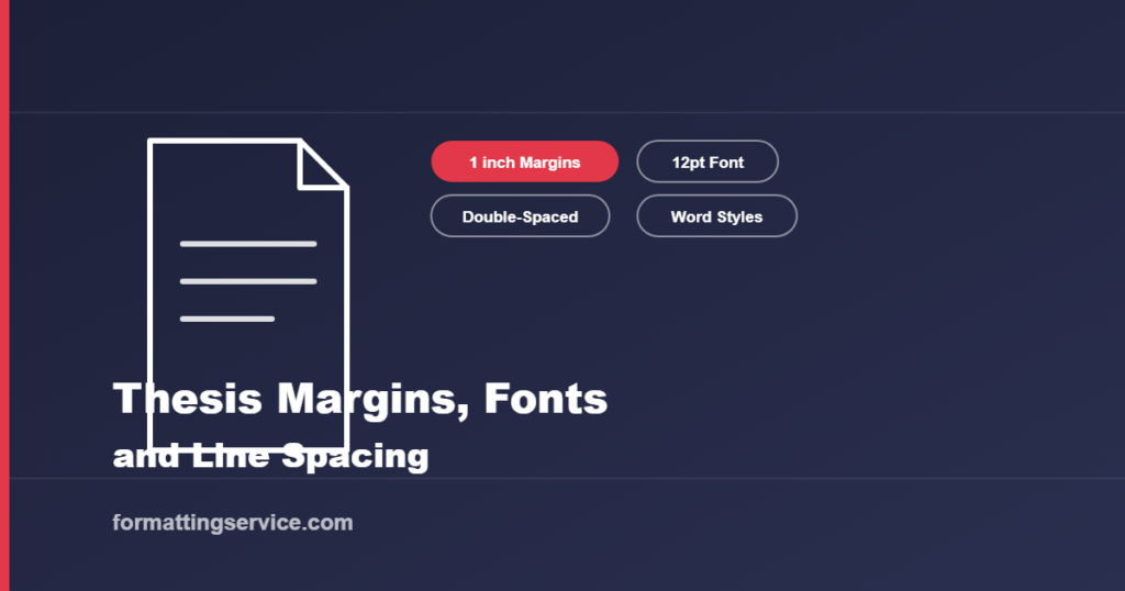 Icon illustrating thesis margin, font, and line spacing requirements