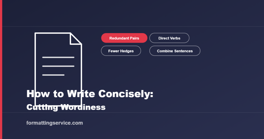 Icon illustrating techniques for cutting wordiness in academic writing